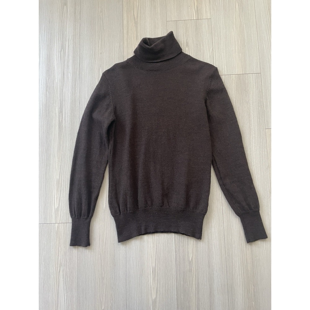 Brunella Gori Women's Espresso Brown Merino Wool Turtle Neck Size M Autumn Italy